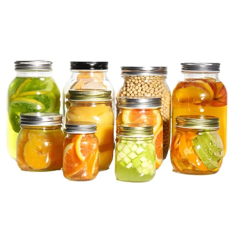 Mason glass jars with screw metal lid · 250 ml