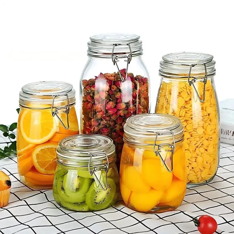 Round glass jars with clip lid · photo 3