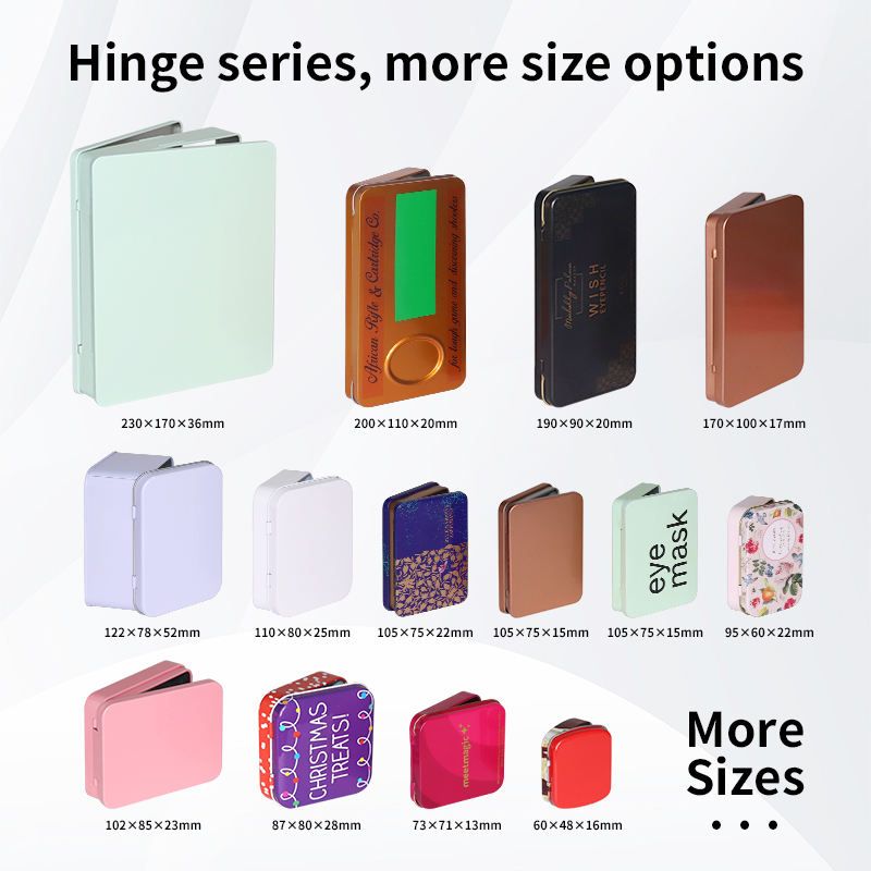Hinge metal tin boxes · size series