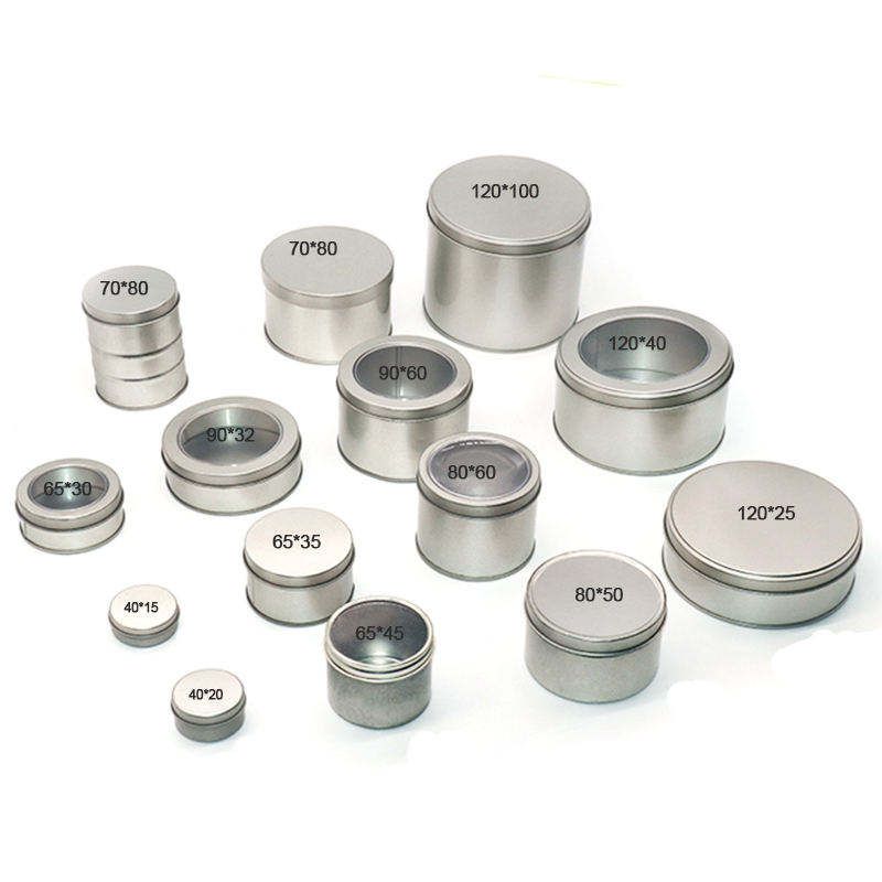 Round metal tin boxes · size series