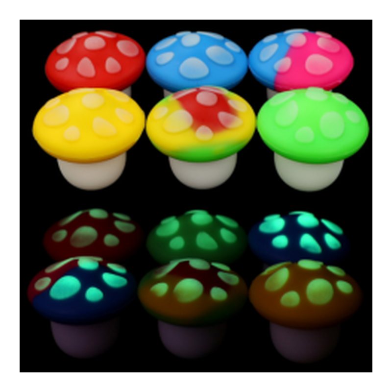 Glow mushroom silicone jar