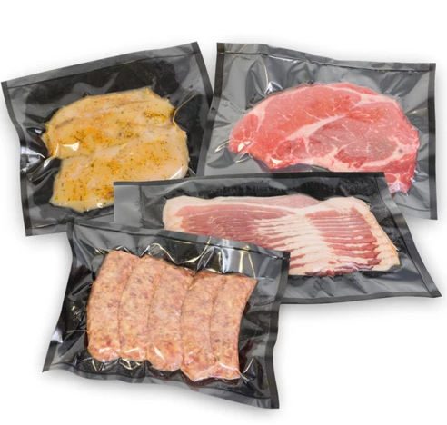 Clear vacuum bags with black back