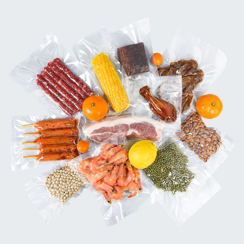 Vacuum bags with food